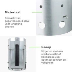 Cheqo® Luxe Briquette Starter - BBQ Quick Starter - Starter Charcoal - Heat Shield - Ø19cm - Hauteur 30.5cm -Cuisine Fournitures Magasin 1200x1200 2382