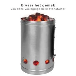 Cheqo® Luxe Briquette Starter - BBQ Quick Starter - Starter Charcoal - Heat Shield - Ø19cm - Hauteur 30.5cm -Cuisine Fournitures Magasin 1200x1200 2383