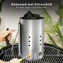 Cheqo® Luxe Briquette Starter - BBQ Quick Starter - Starter Charcoal - Heat Shield - Ø19cm - Hauteur 30.5cm -Cuisine Fournitures Magasin 1200x1200 2385