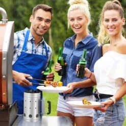 Relaxdays Briquette Starter - BBQ Starter - Charbon De Bois Starter - Barbecue Starter - Silver -Cuisine Fournitures Magasin 1200x1200 2392