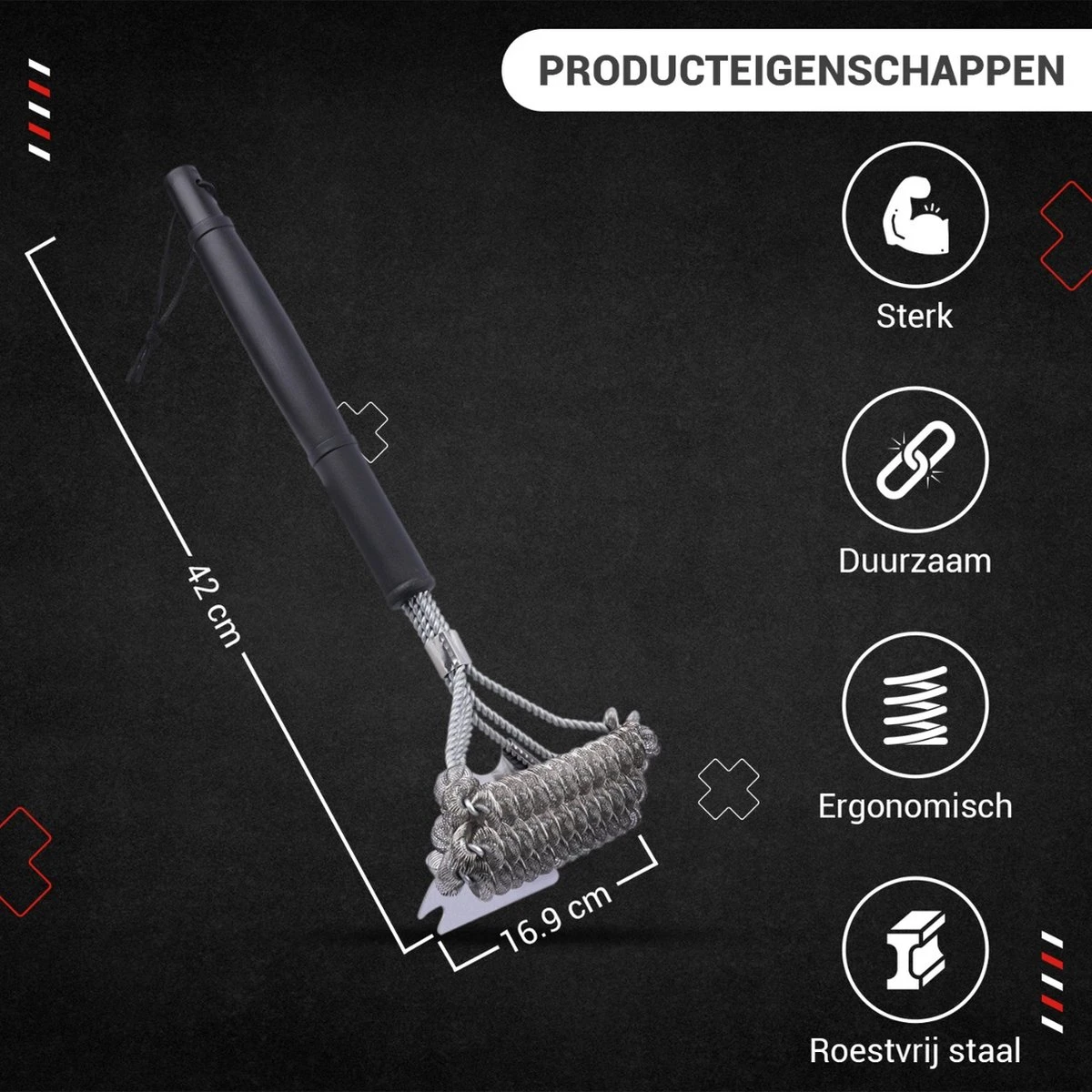 Brosse Pour BBQ Brosse De Nettoyage En Acier Inoxydable Accessoires De Vêtements Pour Bébé Pour Gril De Barbecue 2 Brosse Pour BBQ Brosse De Nettoyage En Acier Inoxydable Accessoires De Vêtements Pour Bébé Pour Gril De Barbecue – Image 2