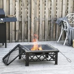 Outsunny 3-en-1 Brasero Brasero Avec Grille De Protection Contre Les étincelles Barbecue De Jardin Noir 842-170 15 Outsunny 3-en-1 Brasero Brasero Avec Grille De Protection Contre Les étincelles Barbecue De Jardin Noir 842-170 -Cuisine Fournitures Magasin 1200x1200 245