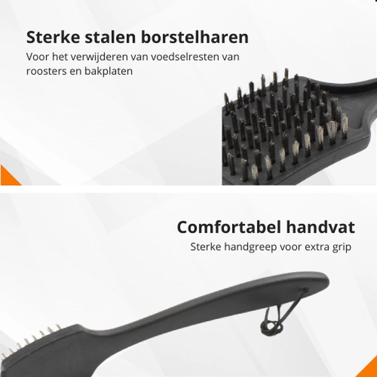 Veluw BBQ Brush With Scraper - Brosse Pour Gril / Brosse En Acier - 70x310x (H) 85mm 5 Veluw BBQ Brush With Scraper - Brosse Pour Gril / Brosse En Acier - 70x310x (H) 85mm – Image 5