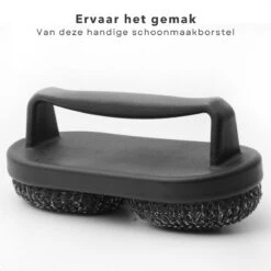 Cheqo® BBQ Brush - Brosse à Barbecue - Brosse De Nettoyage - Grattoir - Indispensable - Manche Groot - 2 Brosses Rondes - 19x10x8cm -Cuisine Fournitures Magasin 1200x1200 2465