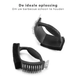 Cheqo® Brosse à Barbecue 3 En 1 - Brosse à BBQ Avec Grattoir - Gratte, Sable Et Brosse - Brosse En Plastique Et Grattoir En Acier Inoxydable - Nettoyage De Grille De Barbecue - 25 Cm -Cuisine Fournitures Magasin 1200x1200 2471