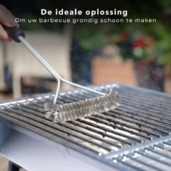 Cheqo® BBQ Brush - Brosse De Nettoyage Barbecue - Brosse De Nettoyage Grille - Brosse En Acier - Fil D'Acier Tressé - Manche Robuste - 31x16cm -Cuisine Fournitures Magasin 1200x1200 2476