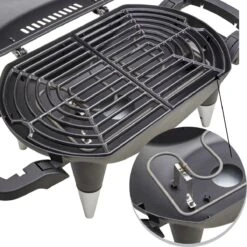 NATERIAL - Grill électrique HYPERION - 2200W - 8 Personnes - H. 49 Cm X L. 76,5 Cm X L. 43 Cm - Acier - Zwart - BBQ Grill électrique - Balcon Grill électrique -Cuisine Fournitures Magasin 1200x1200 248