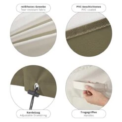 Lumaland - Housse De Protection Pour Mobilier De Jardin - Housse étanche Pour Barbecue - 133 (H) X 182,9 (L) X 68 (P) Cm - Oxford 600D - Beige -Cuisine Fournitures Magasin 1200x1200 2508