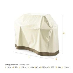 Lumaland - Housse De Protection Pour Mobilier De Jardin - Housse étanche Pour Barbecue - 133 (H) X 182,9 (L) X 68 (P) Cm - Oxford 600D - Beige -Cuisine Fournitures Magasin 1200x1200 2511