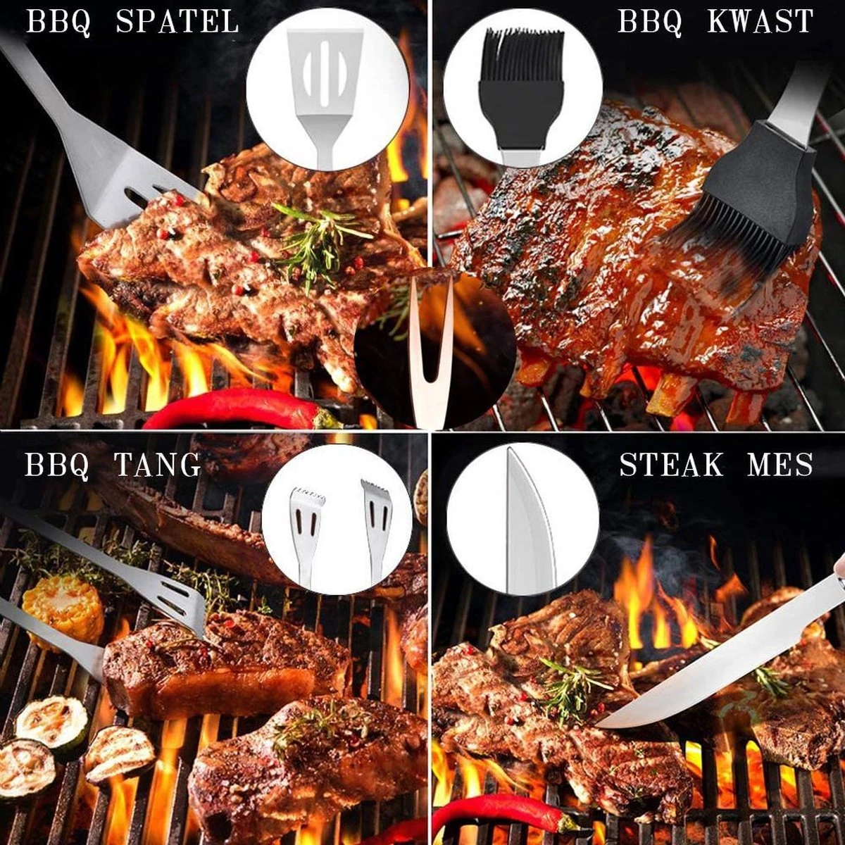Accessoires De BBQ - Ensemble De Barbecue - Ensembles D'ustensiles De Barbecue - Set De 20 4 Accessoires De BBQ - Ensemble De Barbecue - Ensembles D'ustensiles De Barbecue - Set De 20 – Image 4