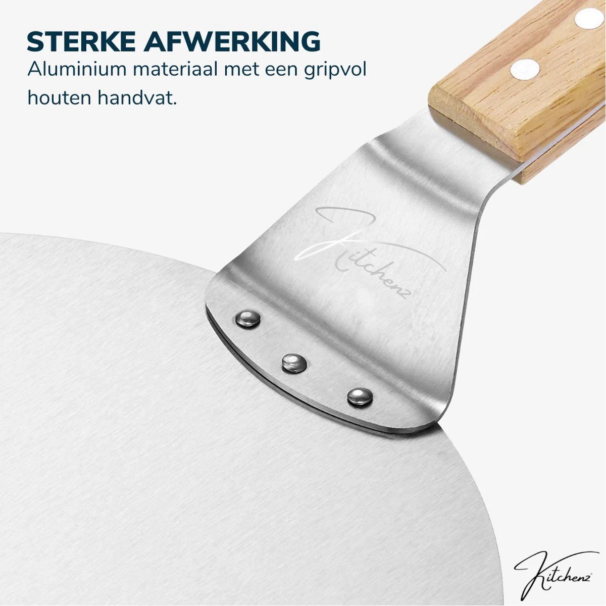 Kitchenz Pelle à Pizza Acier Inoxydable - Pelle à Pizza Pour BBQ - Manche Bois - 25,5 CM 3 Kitchenz Pelle à Pizza Acier Inoxydable - Pelle à Pizza Pour BBQ - Manche Bois - 25,5 CM – Image 3