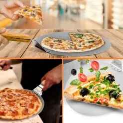 Pelle à Pizza En Acier Inoxydable - Ronde - Pour BBQ Et Four - Spatule à Pizza - Manche En Bois - Outils De BBQ - Ustensiles De Cuisine - 30 Cm De Diamètre -Cuisine Fournitures Magasin 1200x1200 2589