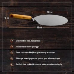 Pelle à Pizza En Acier Inoxydable - Ronde - Pour BBQ Et Four - Spatule à Pizza - Manche En Bois - Outils De BBQ - Ustensiles De Cuisine - 30 Cm De Diamètre -Cuisine Fournitures Magasin 1200x1200 2590