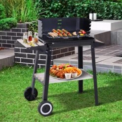 Station De Grillades Sur Chariot Outsunny Barbecue Autoportant Avec Pare-vent 2 X étagère Réglable En Hauteur 846-032 -Cuisine Fournitures Magasin 1200x1200 262