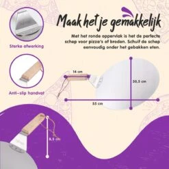 Pelle à Pizza Ronde En Acier Inoxydable Pour BBQ Et Four - Manche En Bois - Spatule à Pizza - Pelle à Pizza - Pelle à Gâteau - Spatule -Cuisine Fournitures Magasin 1200x1200 2644