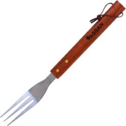 Fourchette Barbecue Vaggan Avec Manche Bois Argent/ Marron 39 Cm