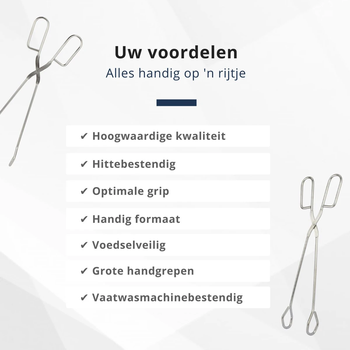 Pince De Service En Acier Inoxydable Veluw - 30 Cm - Pince De Cuisine Professionnelle - Pince à Collation - Pince à BBQ - Pince à Viande 4 Pince De Service En Acier Inoxydable Veluw - 30 Cm - Pince De Cuisine Professionnelle - Pince à Collation - Pince à BBQ - Pince à Viande – Image 4