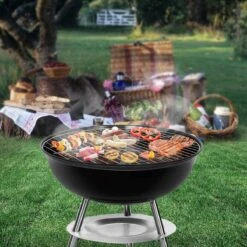 Barbecue à Charbon Sunjas Avec Couvercle, Petit Gril à Boules, Mini Gril De Pique-nique, Gril De Camping émaillé Pour Jardin, BBQ, Etc. (noir) -Cuisine Fournitures Magasin 1200x1200 271