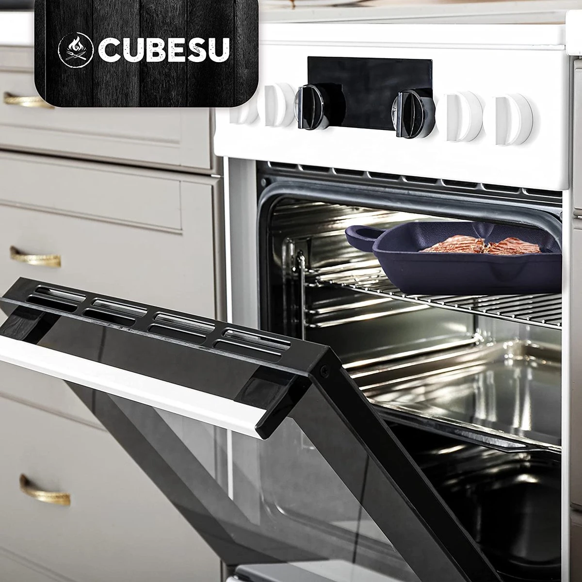 Poêle à Griller En Fonte Avec Protège Plat Et Manche Diamètre 31 Cm 2 Poêle à Griller En Fonte Avec Protège Plat Et Manche Diamètre 31 Cm – Image 2