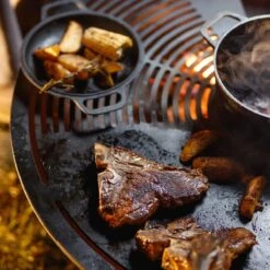 Ahos 850 Barbecue Cheminée Brasero - Anneau De Grill - Y Compris Plancha, Grille De Grille Et Support De Pot - Diamètre 80 Cm - Acier -Cuisine Fournitures Magasin 1200x1200 275