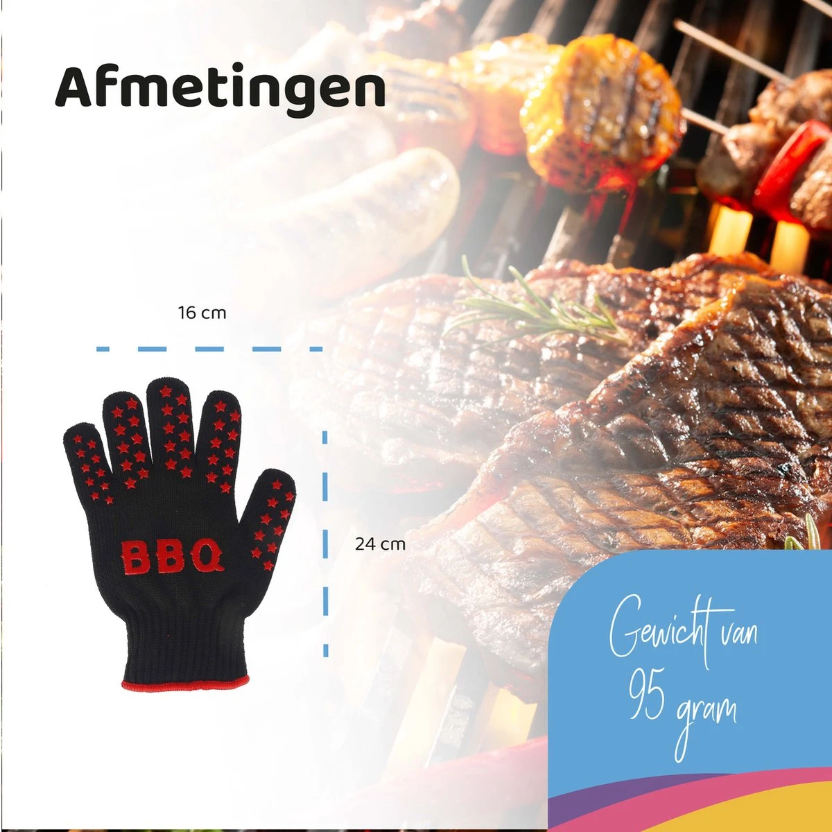Gants BBQ YUNICS ® - Gants BBQ Résistant à La Chaleur - Accessoires BBQ - Rouge/ Zwart 5 Gants BBQ YUNICS ® - Gants BBQ Résistant à La Chaleur - Accessoires BBQ - Rouge/ Zwart – Image 5
