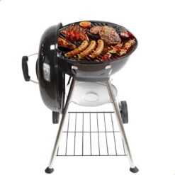 Barbecue AG Ø 46 Cm - Barbecues à Charbon - Barbecue Kogelbarbecue Incl. Thermomètre - Température Inoxydable - Barbecue Rond - Incl. Couvercle Et Roues - Barbecue Traditionnel - 7 Personnes - Grille De Ventilation Pour Régulation Oxygène - Zwart - -Cuisine Fournitures Magasin 1200x1200 28