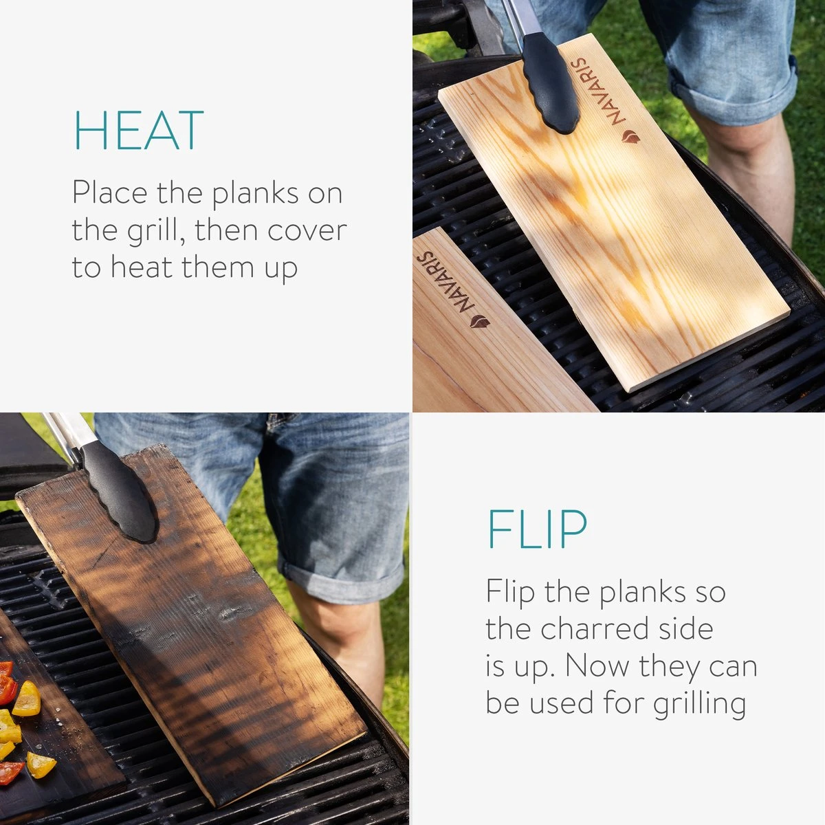 Navaris 6x Bois à Fumer Pour Barbecue - Set De 6 Planches à Fumer En Bois - 35x14 Cm - En Bois De Cèdre 5 Navaris 6x Bois à Fumer Pour Barbecue - Set De 6 Planches à Fumer En Bois - 35x14 Cm - En Bois De Cèdre – Image 5