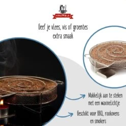 Krumble Smoker Box Round ø20cm Boîte à Fumée Ronde Pour Le Fumage à Froid De La Viande, Du Poisson, Du Fromage Ou D'autres Aliments Dans Le Barbecue Ou Le Fumoir - Acier Inoxydable -Cuisine Fournitures Magasin 1200x1200 2846