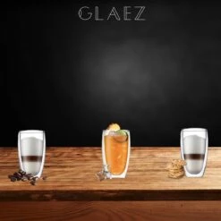 Verre GLAEZ® à Double Paroi - Verres à Verres à Café Latte Macchiato - Tasses à Café / Verres à Thé - Longdrinkglas - Mojitoglas - Verre à Café Verres à Thé à La Bouche - Verres à Café à Double Paroi - Lave-vaisselle - 450 Ml -Cuisine Fournitures Magasin 1200x1200 2948