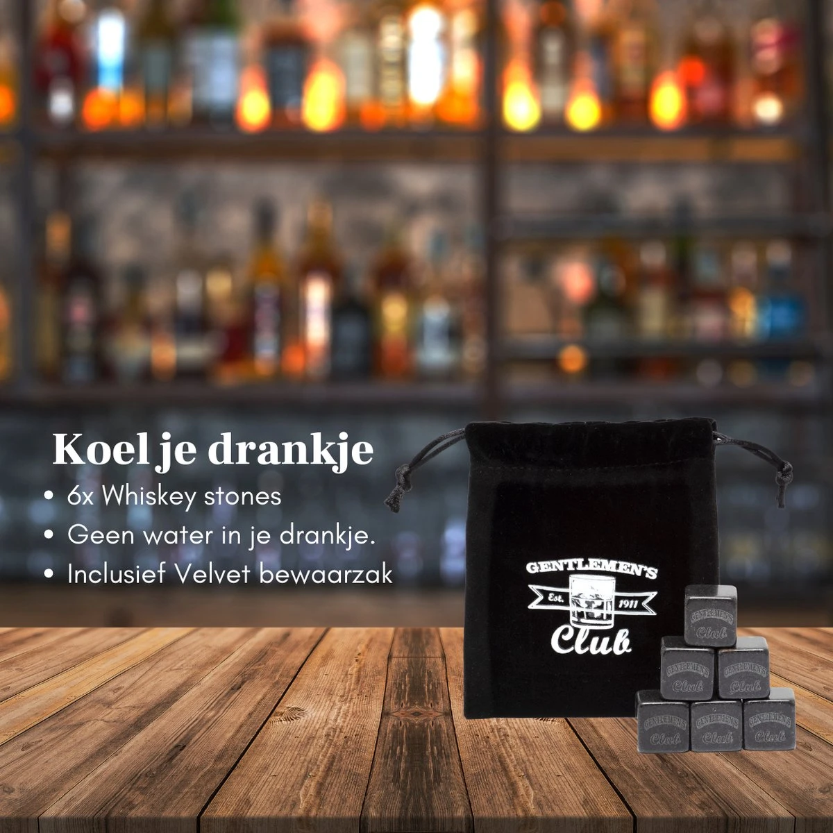 Le Gentlemen's Club 1911 | Set De Whisky | 2 Verres | 6 Pierres à Whisky | 2 Dessous De Verre | Sac De Rangement | Emballage Cadeau 2 Le Gentlemen's Club 1911 | Set De Whisky | 2 Verres | 6 Pierres à Whisky | 2 Dessous De Verre | Sac De Rangement | Emballage Cadeau – Image 2