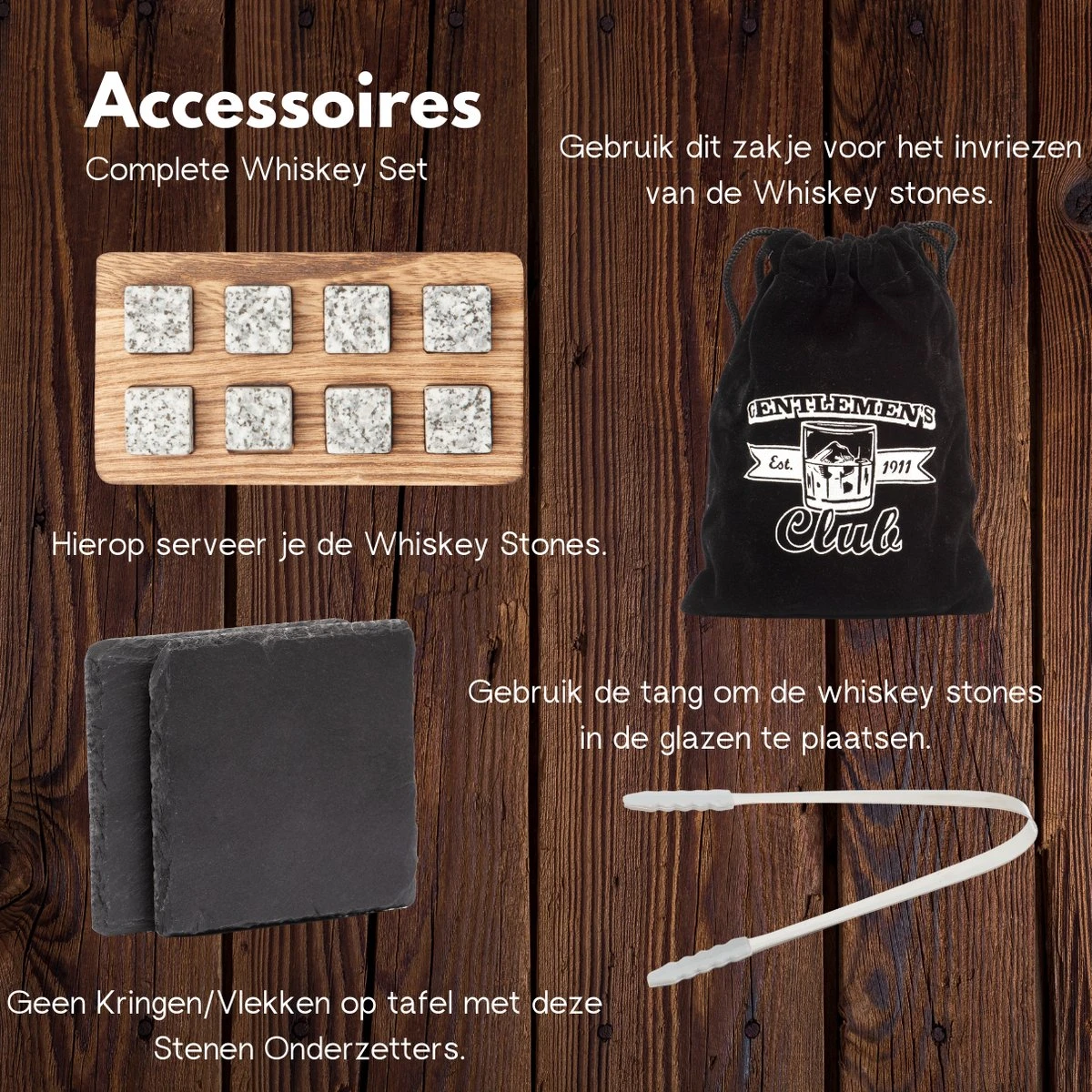 Le Gentlemen's Club 1911 | Ensemble De Whisky | 2 Verres à Whisky | 8 Pierres à Whisky | 2 Dessous De Verre | Boite Cadeau | Sac De Rangement 2 Le Gentlemen's Club 1911 | Ensemble De Whisky | 2 Verres à Whisky | 8 Pierres à Whisky | 2 Dessous De Verre | Boite Cadeau | Sac De Rangement – Image 2