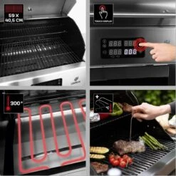 BBQ électrique Landmann E-grill Chariot Argent | Zwart - Avec Thermomètre Intégré - Avec écran Tactile - Avec étagères Latérales - Couvercle Refermable -Cuisine Fournitures Magasin 1200x1200 305
