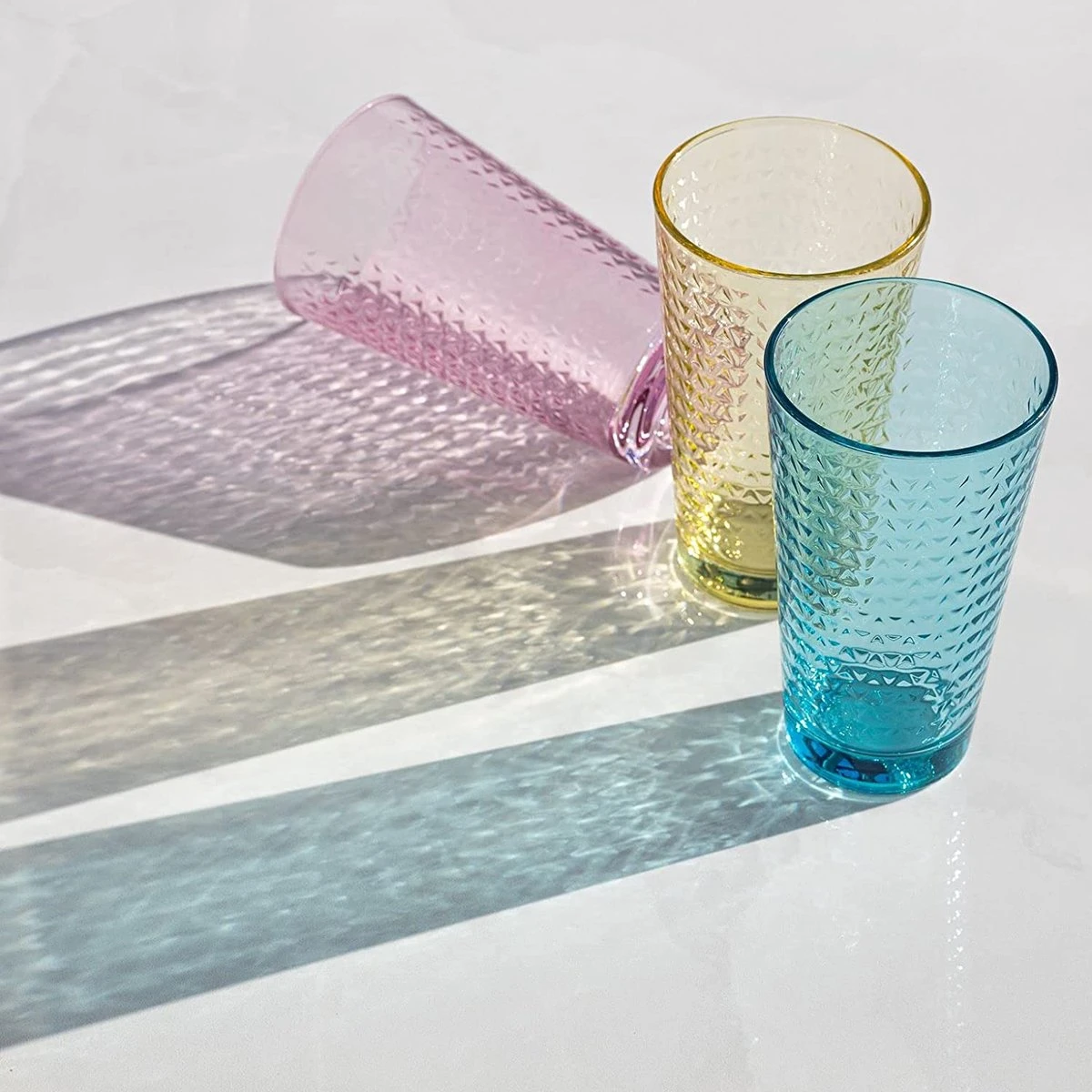 Tressa Verres Colorés, Ensemble De 6 Verres à Boire, 360 Ml, Verres à Cocktail, Verres à Eau, Verres Long Drink Colorés, Caipirinha, Verre à Boire, Verre à Eau, Motif Géométrique 4 Tressa Verres Colorés, Ensemble De 6 Verres à Boire, 360 Ml, Verres à Cocktail, Verres à Eau, Verres Long Drink Colorés, Caipirinha, Verre à Boire, Verre à Eau, Motif Géométrique – Image 4