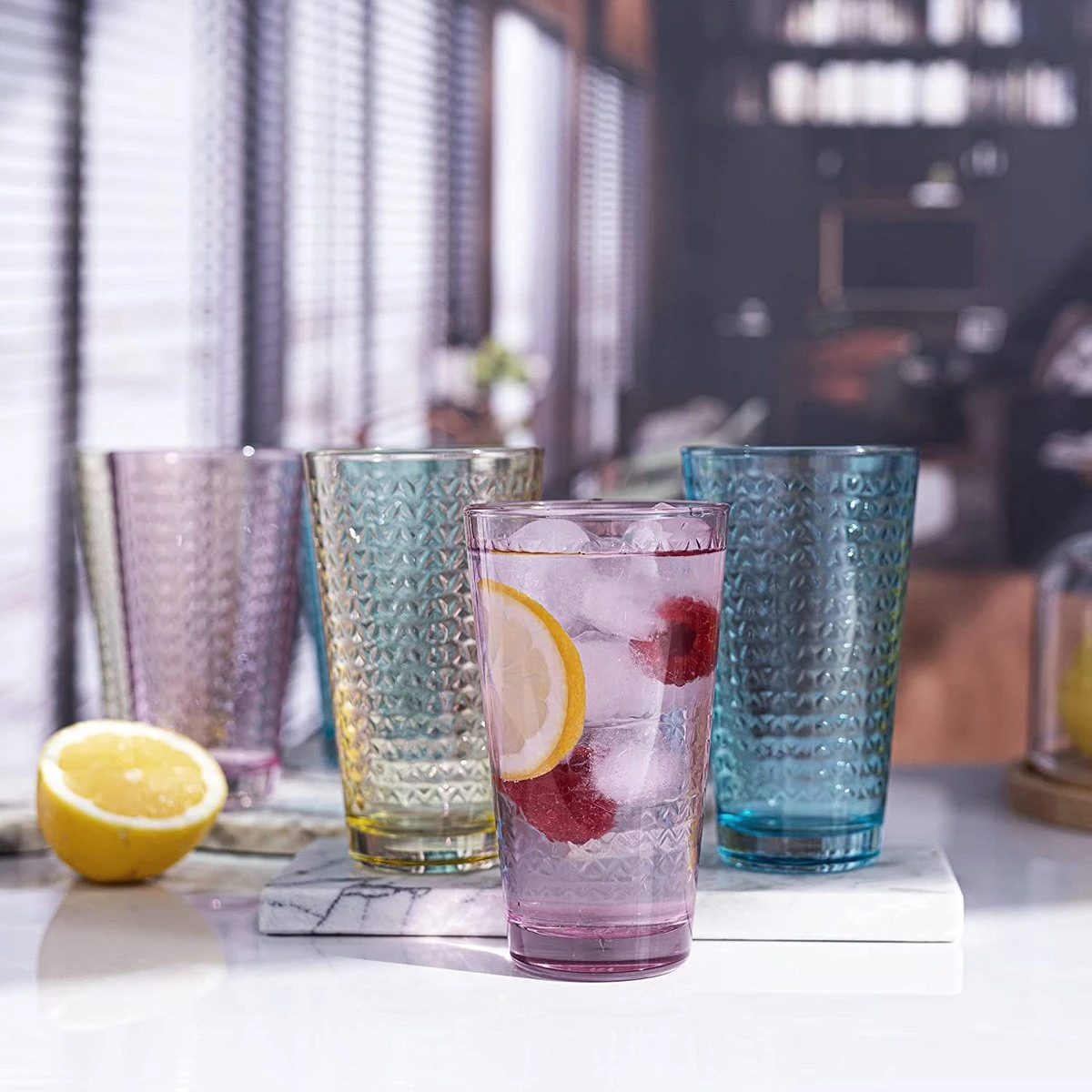 Tressa Verres Colorés, Ensemble De 6 Verres à Boire, 360 Ml, Verres à Cocktail, Verres à Eau, Verres Long Drink Colorés, Caipirinha, Verre à Boire, Verre à Eau, Motif Géométrique 5 Tressa Verres Colorés, Ensemble De 6 Verres à Boire, 360 Ml, Verres à Cocktail, Verres à Eau, Verres Long Drink Colorés, Caipirinha, Verre à Boire, Verre à Eau, Motif Géométrique – Image 5