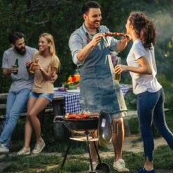 Barbecue AG Ø 46 Cm - Barbecues à Charbon - Barbecue Kogelbarbecue Incl. Thermomètre - Température Inoxydable - Barbecue Rond - Incl. Couvercle Et Roues - Barbecue Traditionnel - 7 Personnes - Grille De Ventilation Pour Régulation Oxygène - Zwart - -Cuisine Fournitures Magasin 1200x1200 31