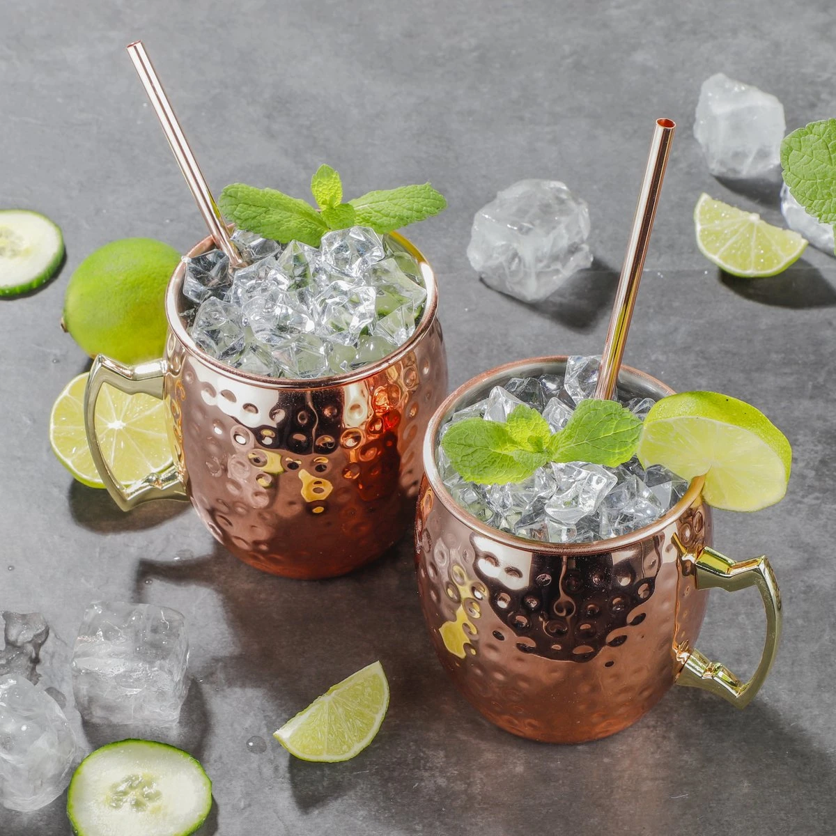 Set De 6 Tasses à Cocktail/verres à Cocktail Cuivre Moscow Mule 500 Ml Avec Pailles à Boire - Faire Des Cocktails 4 Set De 6 Tasses à Cocktail/verres à Cocktail Cuivre Moscow Mule 500 Ml Avec Pailles à Boire - Faire Des Cocktails – Image 4