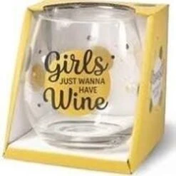 Verre à Vin - Verre à Eau - Les Filles Veulent Juste Avoir Du Vin - Dans Un Coffret Cadeau Avec Ruban Coloré