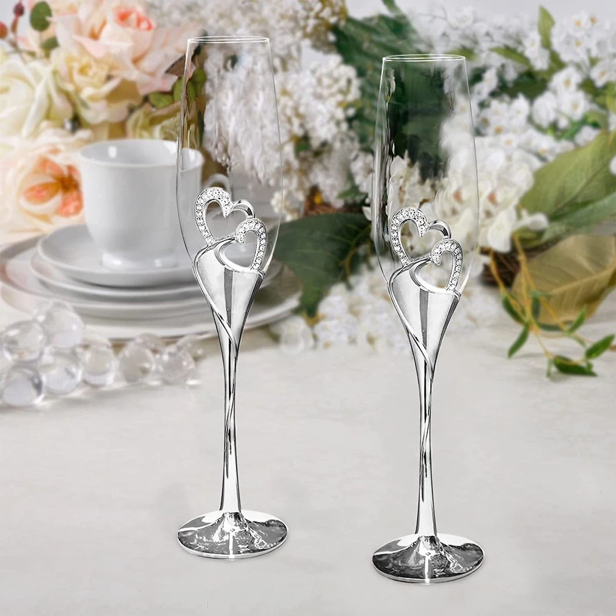 1 Ensemble (2 Pièces) Verres à Vin Créatifs De Haute Qualité Avec Base émail Coloré Cristal Diamant Incrusté En Forme De Coeur Amour Couple Mariage Ensemble De 2 Verres à Champagne Romantique Cadeau Décoration De La Maison 3 1 Ensemble (2 Pièces) Verres à Vin Créatifs De Haute Qualité Avec Base émail Coloré Cristal Diamant Incrusté En Forme De Coeur Amour Couple Mariage Ensemble De 2 Verres à Champagne Romantique Cadeau Décoration De La Maison – Image 3