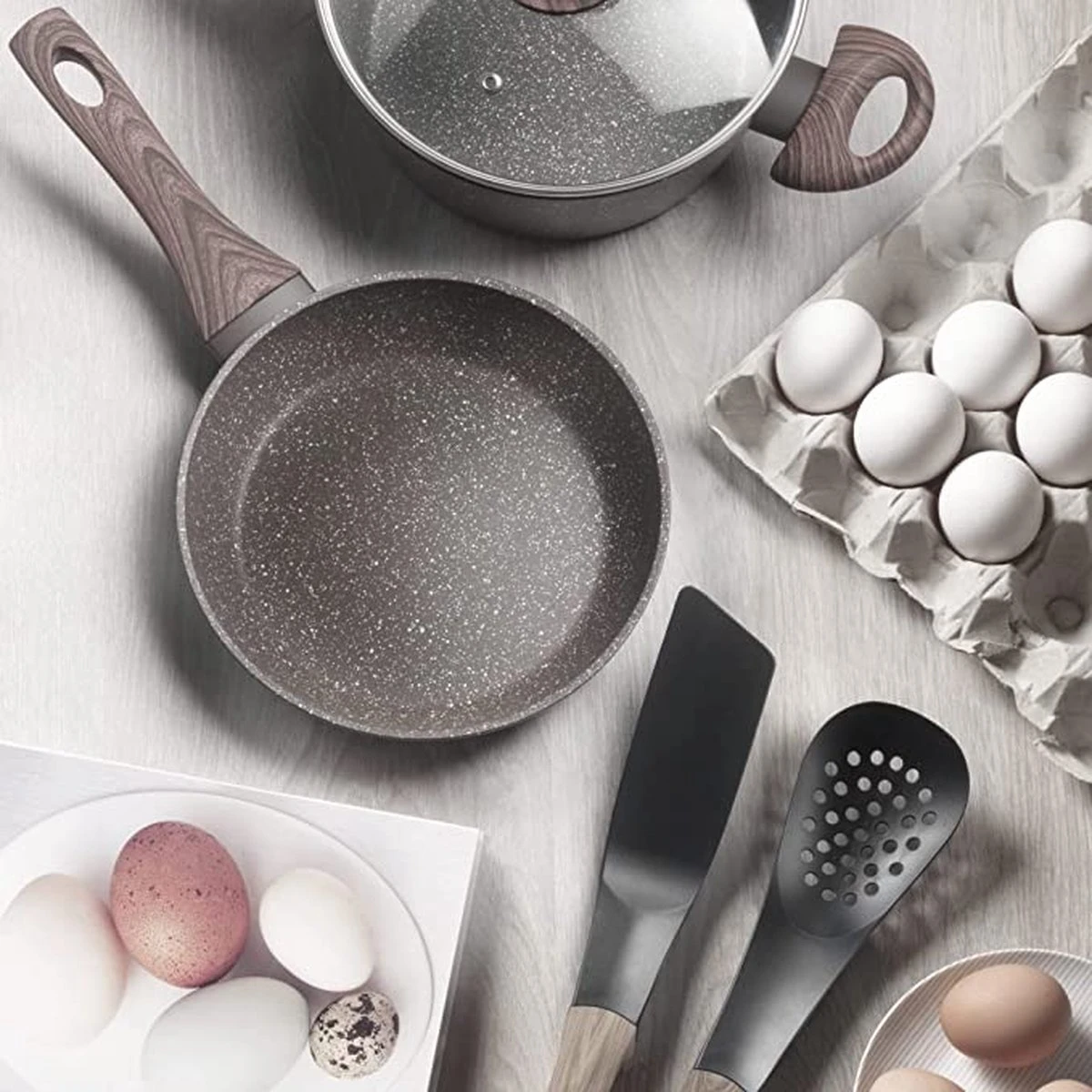 Ensemble De Casseroles/casseroles - Antiadhésif/ensemble De Poêles à Frire, Ensemble De Poêles à Frire, Sans PFAS, Va Au Lave-vaisselle 4 Ensemble De Casseroles/casseroles - Antiadhésif/ensemble De Poêles à Frire, Ensemble De Poêles à Frire, Sans PFAS, Va Au Lave-vaisselle – Image 4