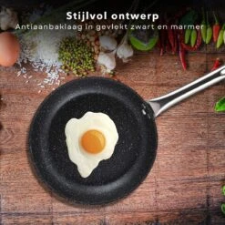 Poêle à Frire Cheqo® PRO - Moule à Pâtisserie - Ø30cm - Aluminium De Haute Qualité - Manche En Acier Inoxydable - Revêtement En Marbre - Sans PFOA - Sans Plombs- Tous Feux - Aussi Pour Induction -Cuisine Fournitures Magasin 1200x1200 430