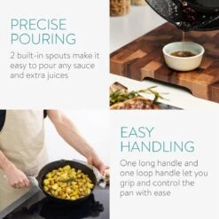 Poêle En Fonte Navaris - Poêle En Fonte - Poêle Ronde - Convient à Toutes Les Sources De Chaleur - Ø 25 Cm - Avec Anse - Zwart -Cuisine Fournitures Magasin 1200x1200 442