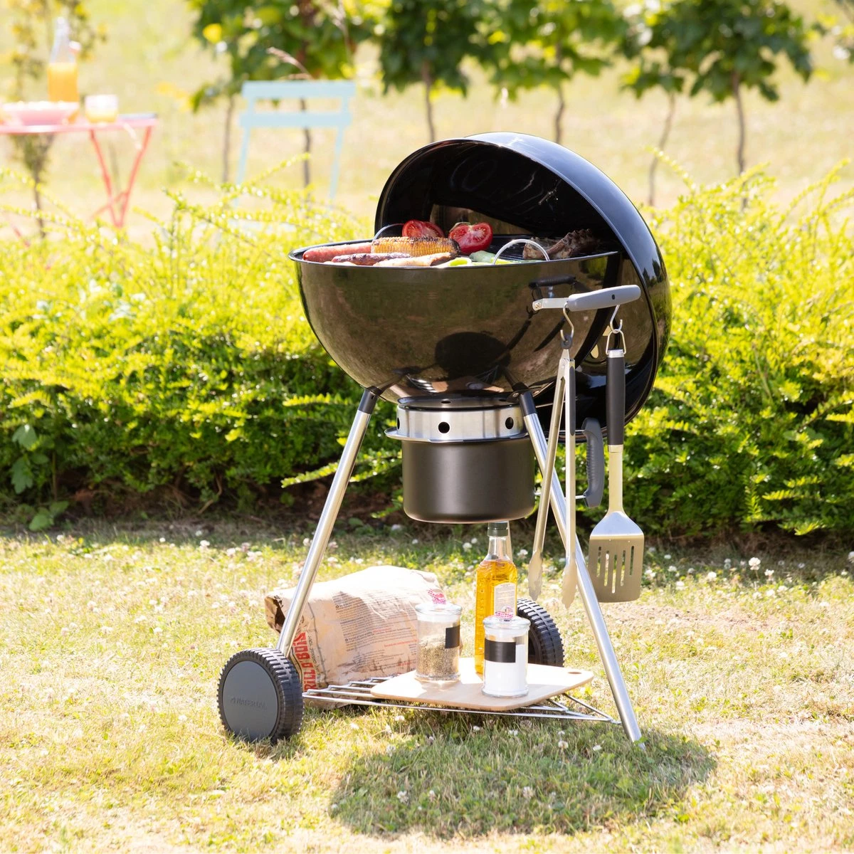 NATERIAL - Barbecue à Charbon PHOENIX BETA - 8 Personnes - Ø 57 Cm - H. 108 Cm - Acier émaillé - Zwart - Barbecue Boule 11 NATERIAL - Barbecue à Charbon PHOENIX BETA - 8 Personnes - Ø 57 Cm - H. 108 Cm - Acier émaillé - Zwart - Barbecue Boule – Image 11