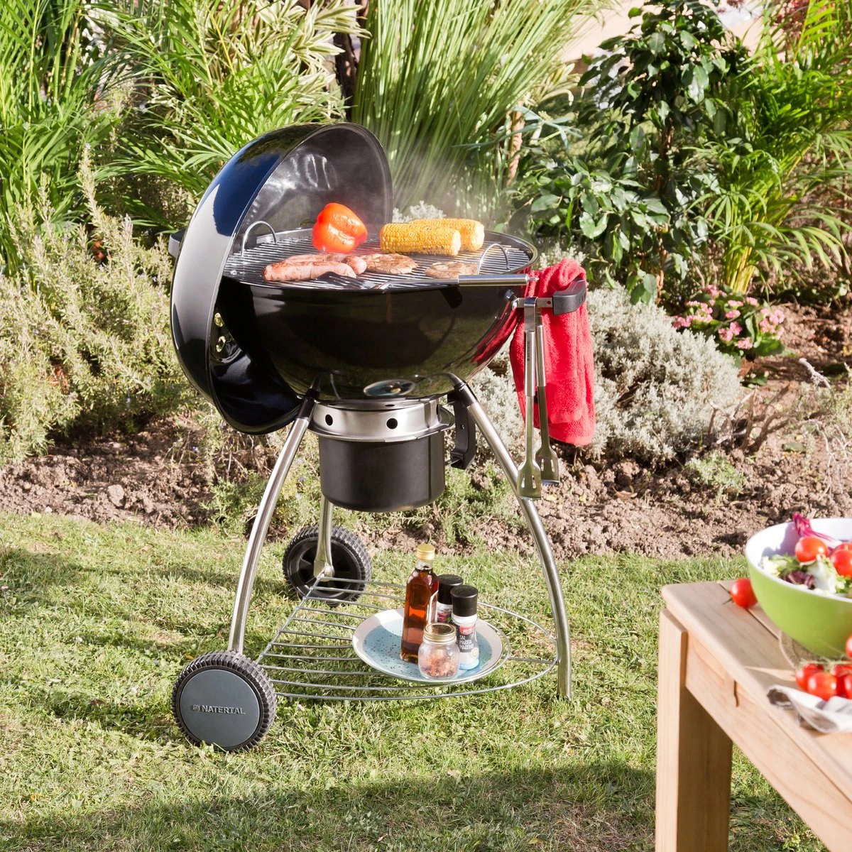 NATERIAL - Barbecue à Charbon PHOENIX BETA - 8 Personnes - Ø 57 Cm - H. 108 Cm - Acier émaillé - Zwart - Barbecue Boule 13 NATERIAL - Barbecue à Charbon PHOENIX BETA - 8 Personnes - Ø 57 Cm - H. 108 Cm - Acier émaillé - Zwart - Barbecue Boule – Image 13