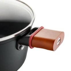 Casserole Florina Natura Line Limited Edition Avec Revêtement En Céramique 3 Couches - Couvercle En Verre Inclus - 28cm - 5L - Noir Mat / Marron - Poignées En Bois Véritable - Design Uniek -Cuisine Fournitures Magasin 1200x1200 488