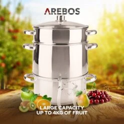 AREBOS Presse Fruits Extracteur Vapeur Presse-agrumes Cuiseur Vapeur Extracteur De Jus Ø 26cm -Cuisine Fournitures Magasin 1200x1200 490