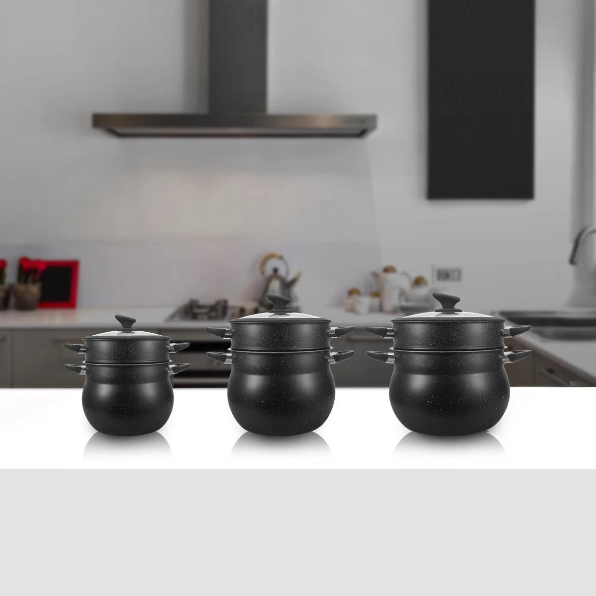 Teffo Tajine Pan / Tagine Ø 34 Cm - Modèle Profond - Convient à Toutes Les Plaques De Cuisson, Y Compris à Induction - Wit / Argent 7 Teffo Tajine Pan / Tagine Ø 34 Cm - Modèle Profond - Convient à Toutes Les Plaques De Cuisson, Y Compris à Induction - Wit / Argent – Image 7