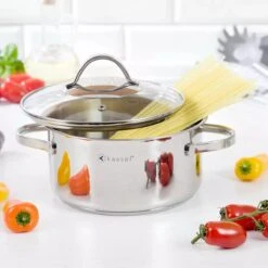 Set De 3 Pièces De Casseroles à Vapeur De Luxe - Cuiseur Vapeur En Acier Inoxydable Brillant 18/10 - Kassel ALICE 20 X 10 Cm / 3,2 L - CHROME -Cuisine Fournitures Magasin 1200x1200 507