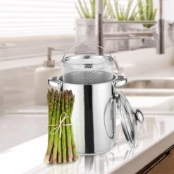 Poêle à Asperges Haushalt En Acier Inoxydable Avec Couvercle En Verre - 21 Cm - 4 Litres -Cuisine Fournitures Magasin 1200x1200 545