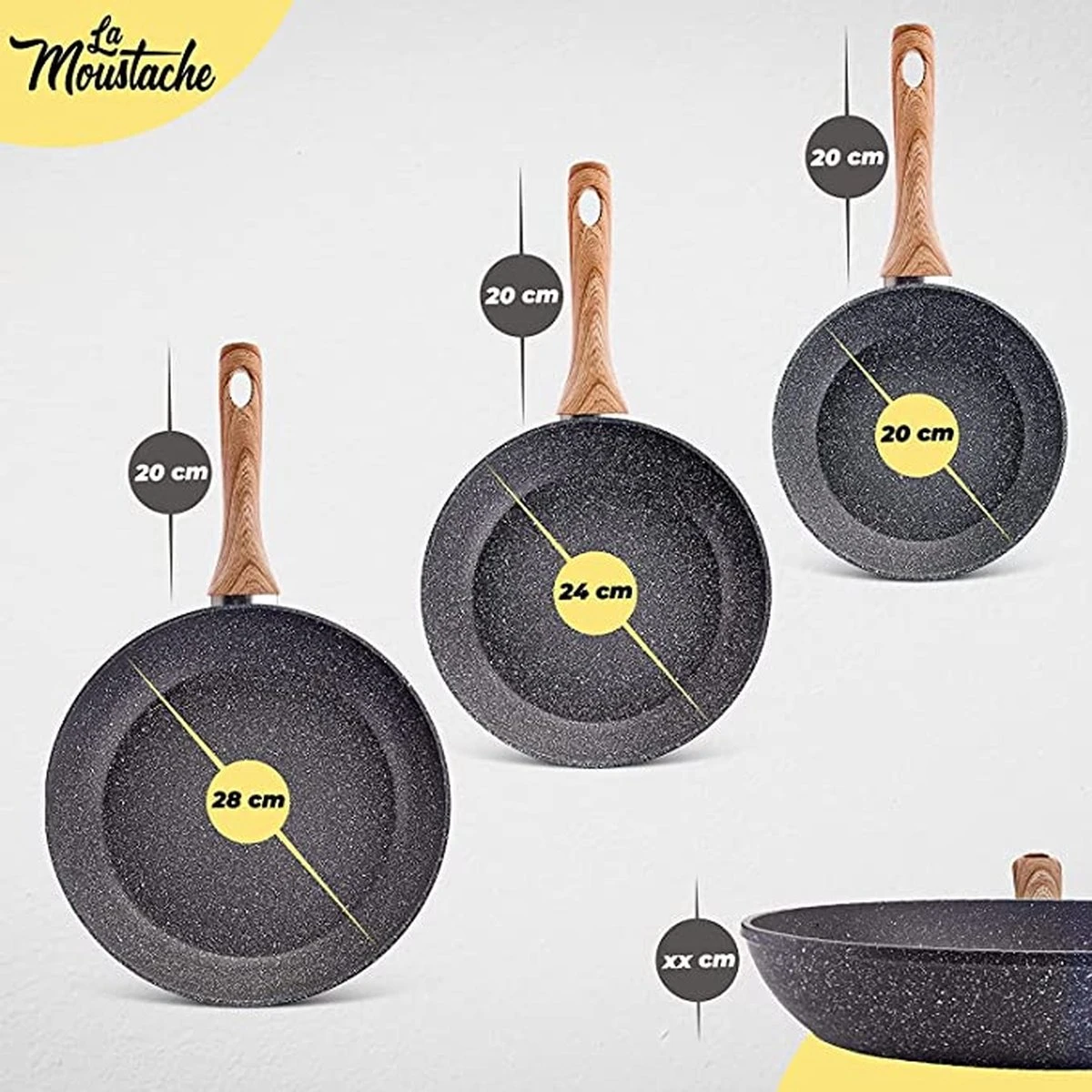 Ensemble De Casseroles/casseroles - Antiadhésif/ensemble De Poêles à Frire, Ensemble De Poêles à Frire, Sans PFAS, Va Au Lave-vaisselle 6 Ensemble De Casseroles/casseroles - Antiadhésif/ensemble De Poêles à Frire, Ensemble De Poêles à Frire, Sans PFAS, Va Au Lave-vaisselle – Image 6