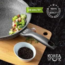 Poêle à Frire Premium Avec Revêtement Antiadhésif Korea Wok, Garantie Premium 5 Ans, Passe Au Lave-vaisselle | Convient à Toutes Les Sources De Chaleur : Induction, Gaz, électrique, Céramique Et Halogène | (wok 28cm) 6 Poêle à Frire Premium Avec Revêtement Antiadhésif Korea Wok, Garantie Premium 5 Ans, Passe Au Lave-vaisselle | Convient à Toutes Les Sources De Chaleur : Induction, Gaz, électrique, Céramique Et Halogène | (wok 28cm) -Cuisine Fournitures Magasin 1200x1200 593